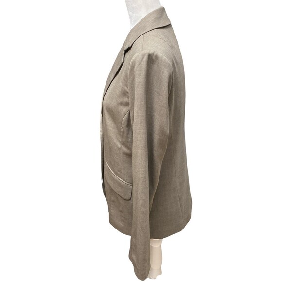 Vtg Eddie Bauer Size 8P 98% Wool Career Jacket Blazer Grayish Beige Preppy - Picture 5 of 10